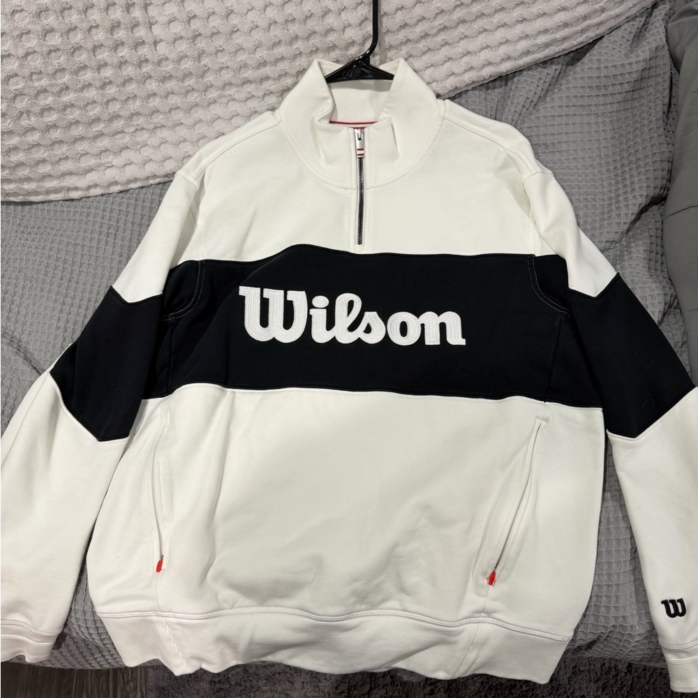 Wilson Men's Zip-Up Sweater in Black and White